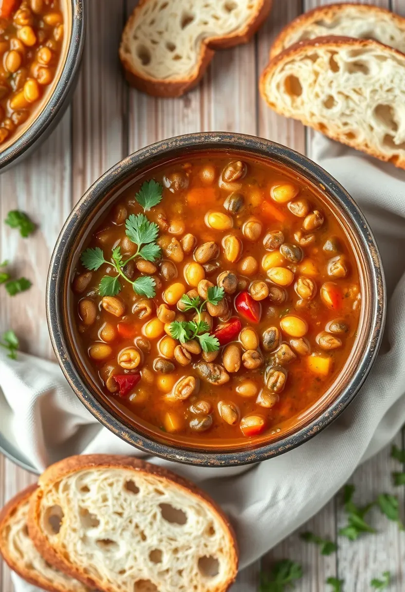Hearty lentil soup with crusty bread for a budget-friendly dinner