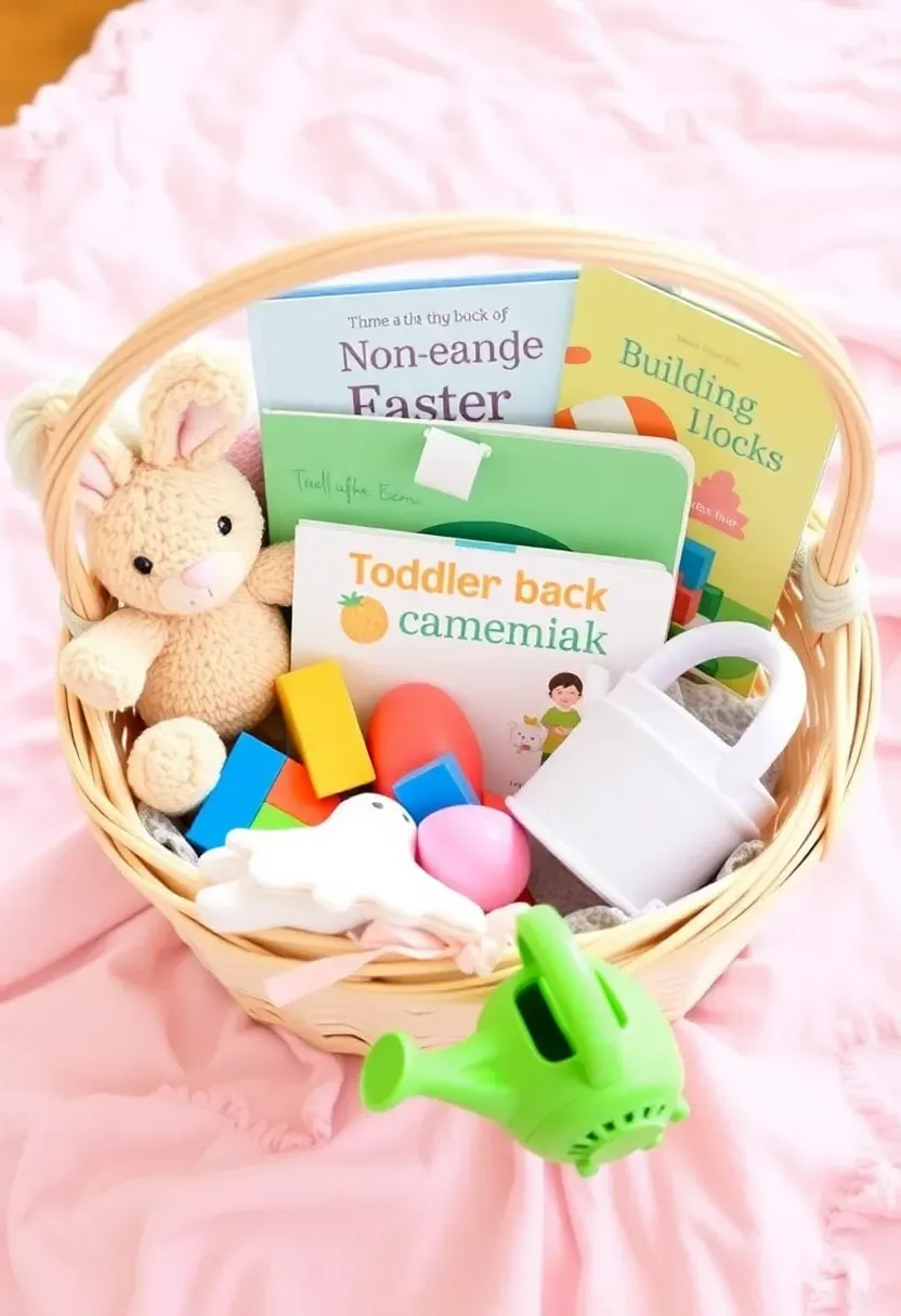 Assembled toddler Easter basket with non-candy items