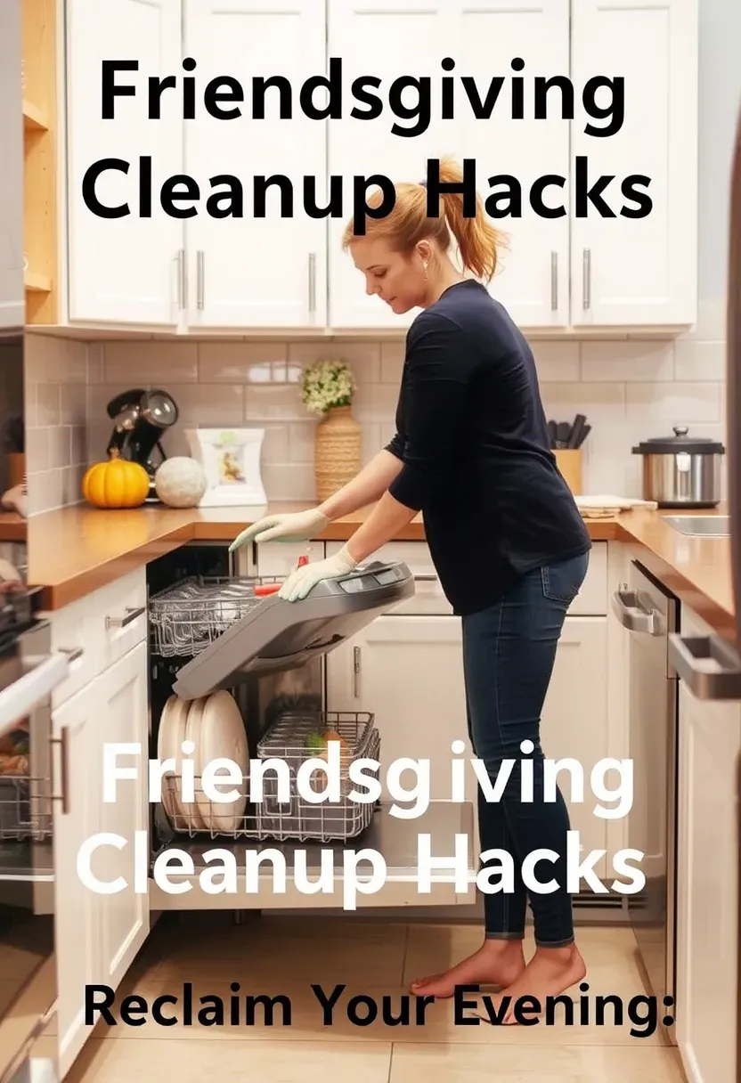 Mom cleaning kitchen after Friendsgiving