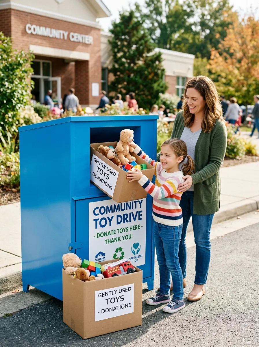 Kids learning generosity, donating toys, decluttering with purpose