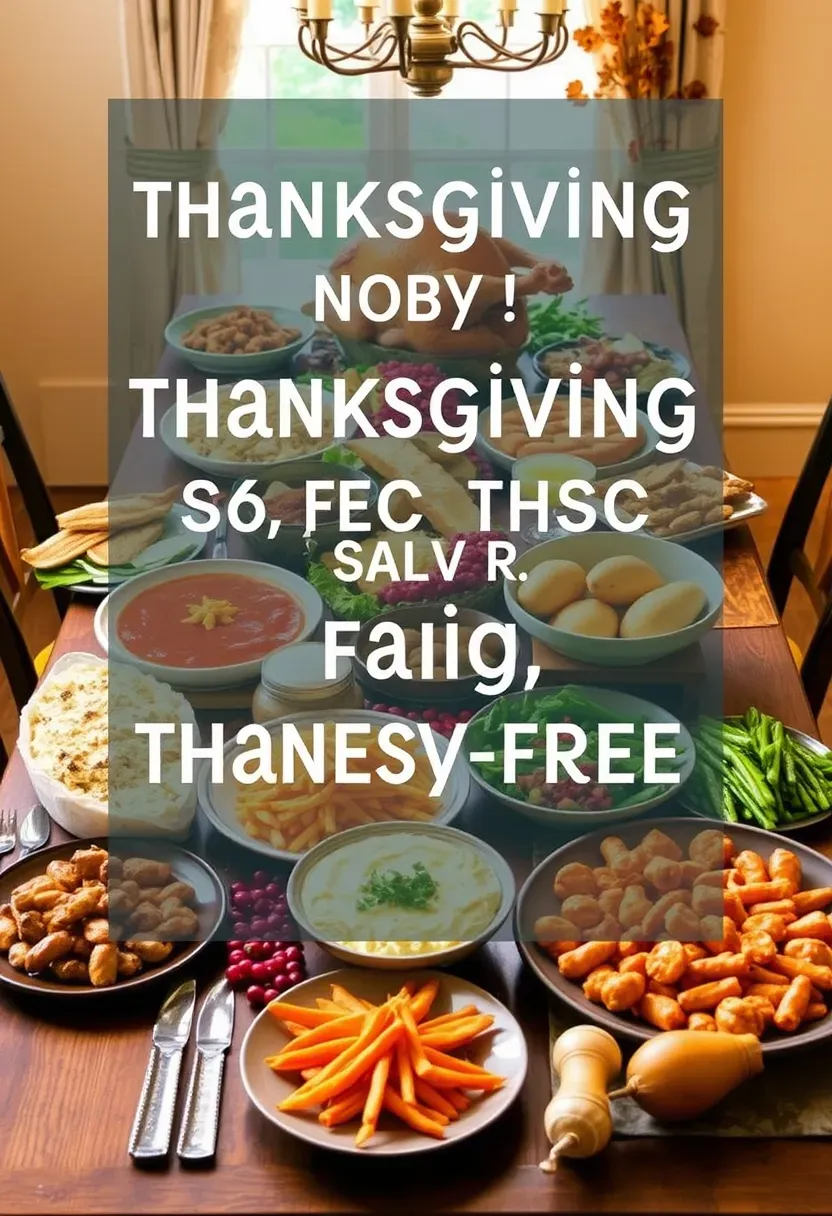 A beautifully presented Thanksgiving dinner table with an abundance of food, symbolizing a well-prepared and joyful holiday meal